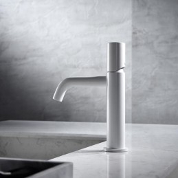White Brass Basin Mixer Tap