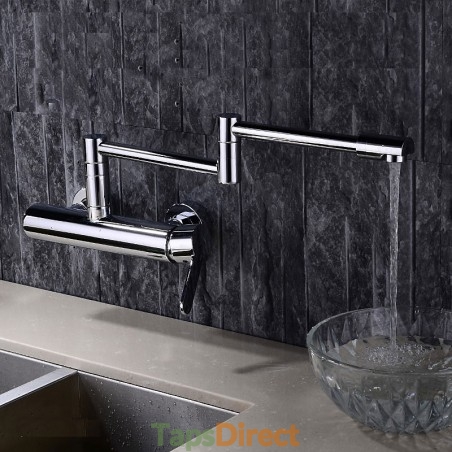 Brass Chrome Pot Filler Wall Mounted Foldable Modern Kitchen Tap ...