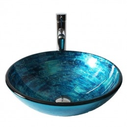 Blue Round Chrome Tempered...